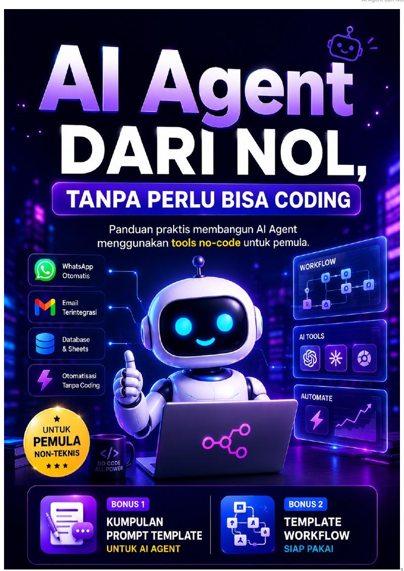 Sampul eBook AI Agent dari Nol